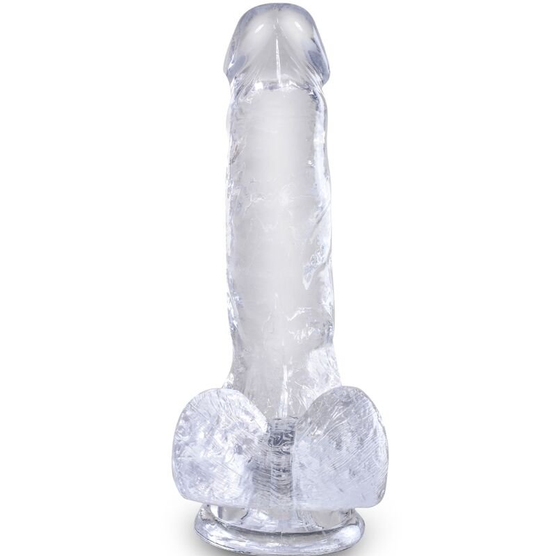 KING COCK - CLEAR REALISTIC PENIS WITH BALLS 13.5 CM TRANSPARENT - Kink&Play