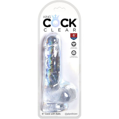 KING COCK - CLEAR REALISTIC PENIS WITH BALLS 13.5 CM TRANSPARENT - Kink&Play