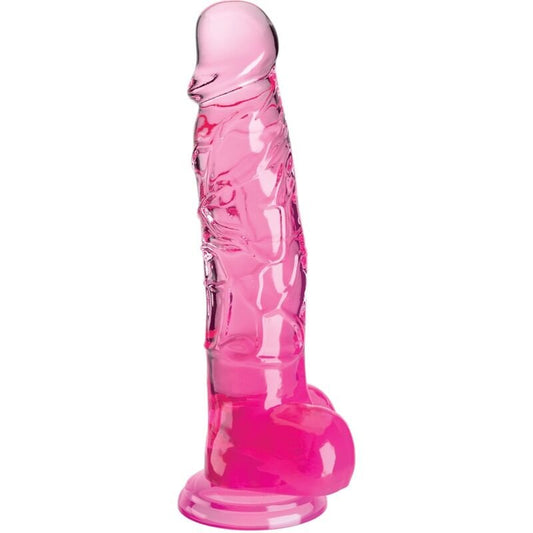 KING COCK - CLEAR REALISTIC PENIS WITH BALLS 16.5 CM PINK - Kink&Play