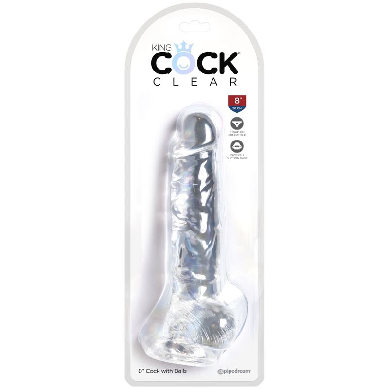 KING COCK - CLEAR REALISTIC PENIS WITH BALLS 16.5 CM TRANSPARENT - Kink&Play