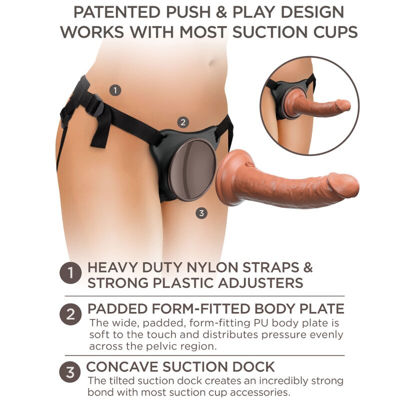 KING COCK - ELITE COMFY ADJUSTABLE HARNESS WITH DILDO 17.8 CM - Kink&Play
