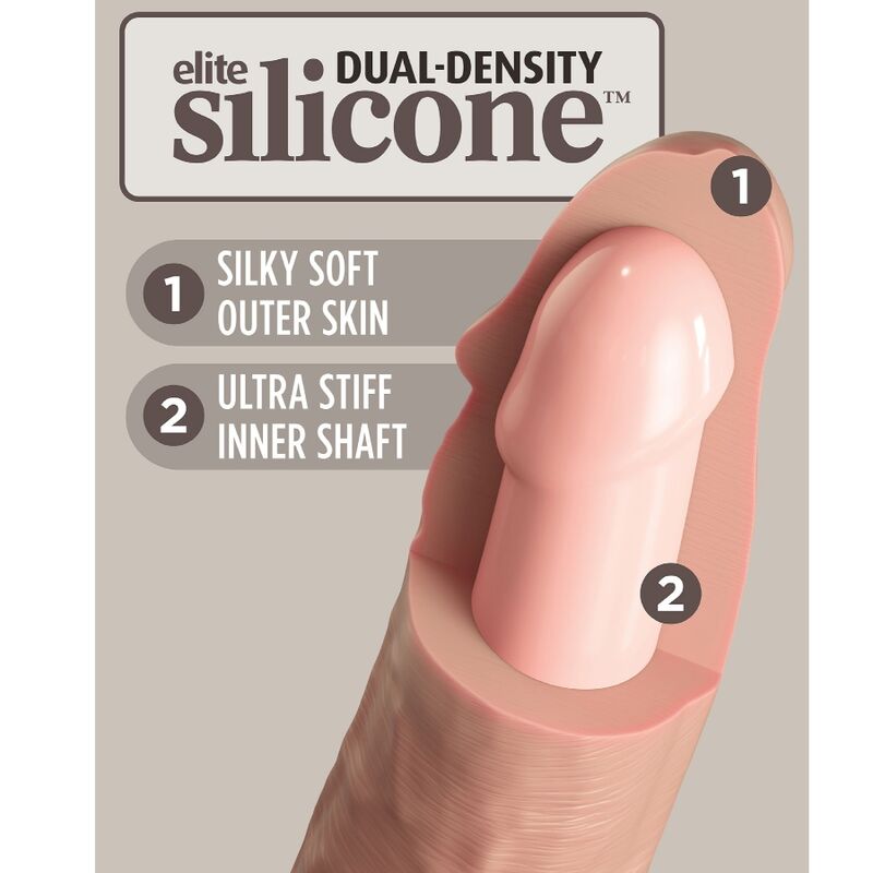 KING COCK - ELITE REALISTIC DILDO VIBRATOR & SILICONE REMOTE CONTROL 17.8 CM - Kink&Play