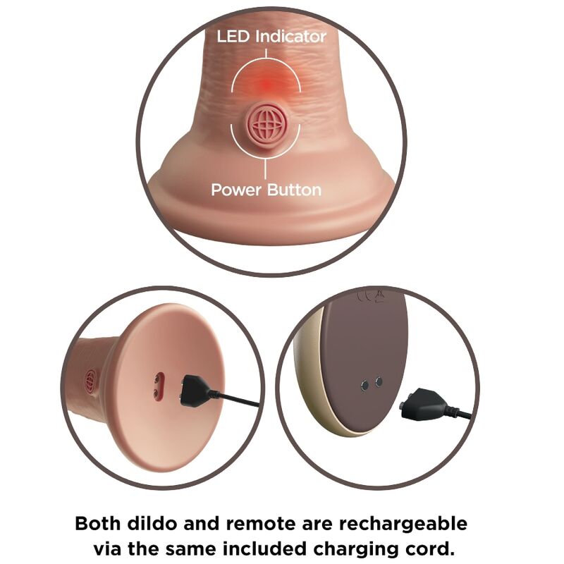 KING COCK - ELITE REALISTIC DILDO VIBRATOR & SILICONE REMOTE CONTROL 23 CM - Kink&Play