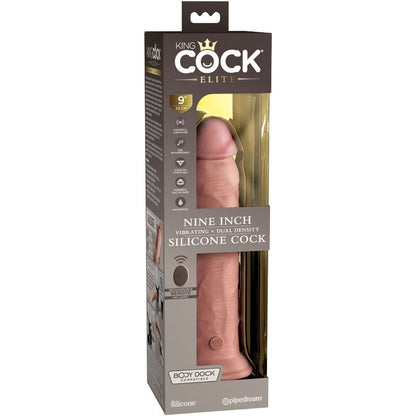 KING COCK - ELITE REALISTIC DILDO VIBRATOR & SILICONE REMOTE CONTROL 23 CM - Kink&Play
