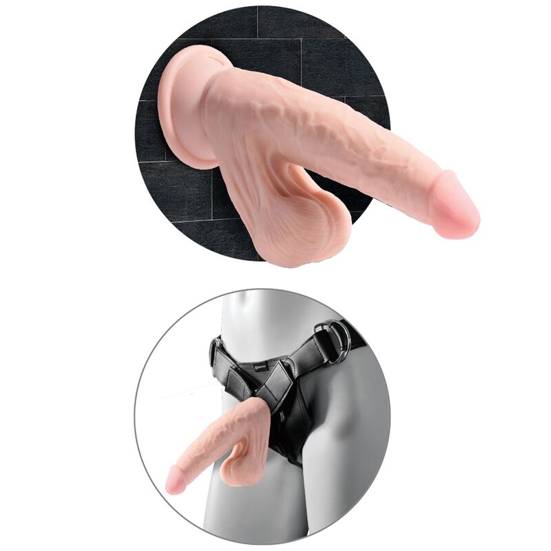 KING COCK - PLUS 3D DILDO SWINGING BALLS 15.2 CM LIGHT SKIN - Kink&Play