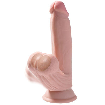 KING COCK - PLUS 3D DILDO SWINGING BALLS 15.2 CM LIGHT SKIN - Kink&Play
