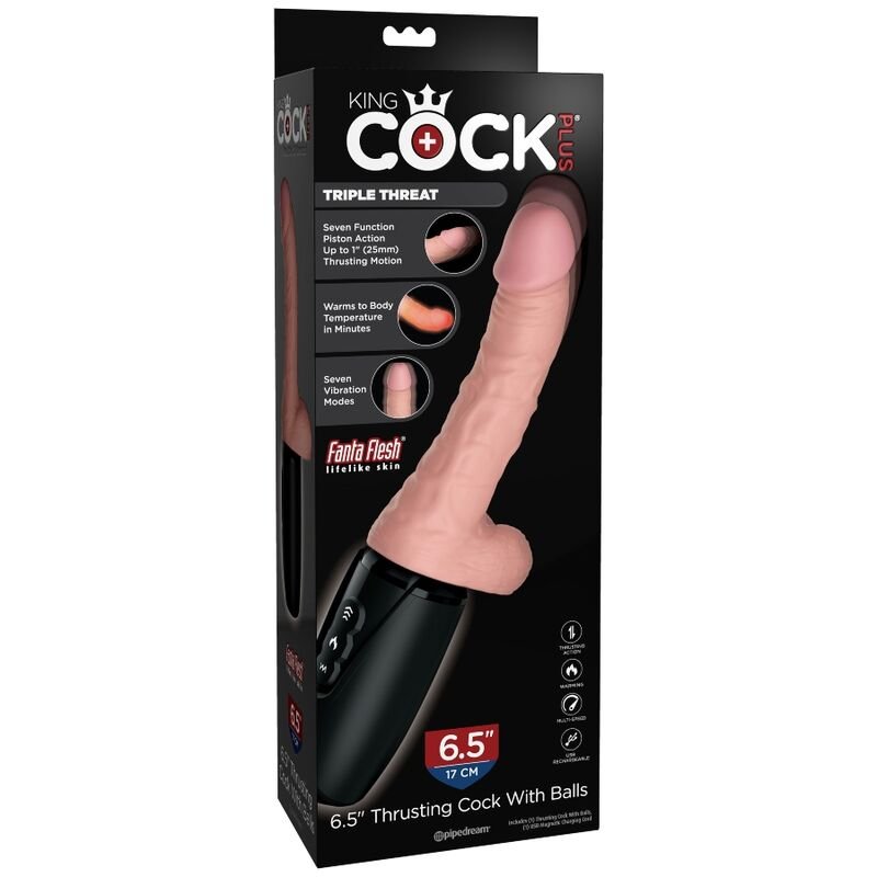 KING COCK - PLUS TRIPLE THREAT LIGHT SKIN TONE - Kink&Play