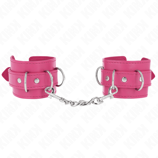 KINK - 3 D - RING WRIST RESTRAINTS ADJUSTABLE PINK 17.5 - 25 CM X 6 CM - Kink&Play