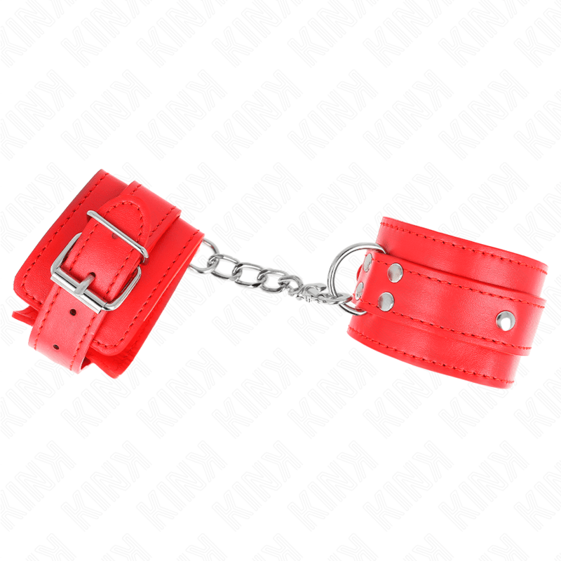 KINK - 3 D - RING WRIST RESTRAINTS ADJUSTABLE RED 17.5 - 25 CM X 6 CM - Kink&Play