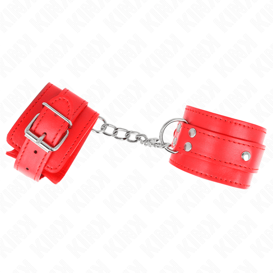 KINK - 3 D - RING WRIST RESTRAINTS ADJUSTABLE RED 17.5 - 25 CM X 6 CM - Kink&Play