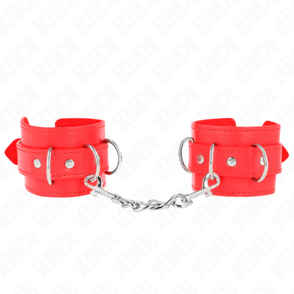 KINK - 3 D - RING WRIST RESTRAINTS ADJUSTABLE RED 17.5 - 25 CM X 6 CM - Kink&Play