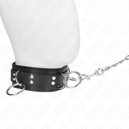 KINK - 3 RING SLAVERY NECKLACE WITH STRAP 80 CM 53 X 5 CM - Kink&Play