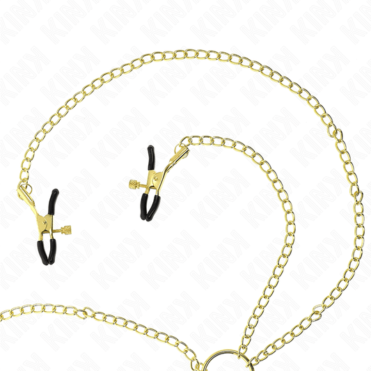 KINK - 4 NIPPLE AND CLIT CLAMPS ADJUSTABLE GOLD - Kink&Play