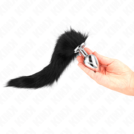 KINK - ANAL PLUG SIZE L 10 X 4 CM WITH SYNTHETIC TAIL 40 CM BLACK - Kink&Play
