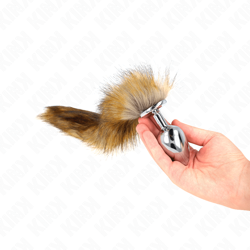 KINK - ANAL PLUG SIZE L 10 X 4 CM WITH SYNTHETIC TAIL 40 CM BROWN - Kink&Play