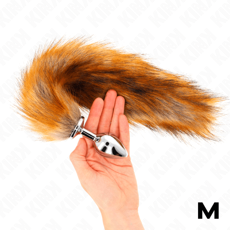 KINK - ANAL PLUG SIZE M 8 X 3.5 CM WITH SYNTHETIC TAIL 40 CM BROWN - Kink&Play