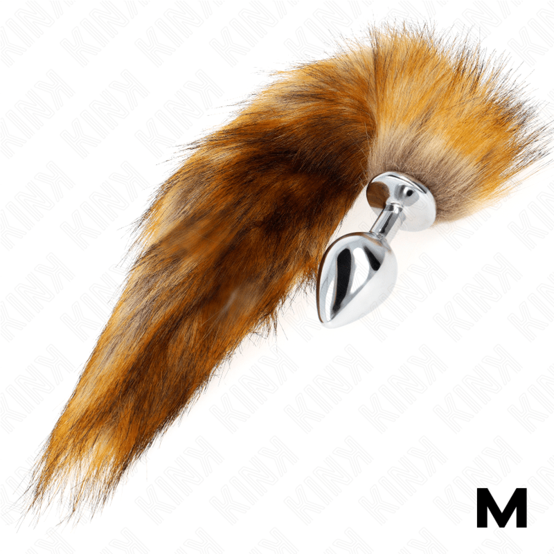 KINK - ANAL PLUG SIZE M 8 X 3.5 CM WITH SYNTHETIC TAIL 40 CM BROWN - Kink&Play