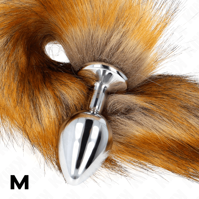 KINK - ANAL PLUG SIZE M 8 X 3.5 CM WITH SYNTHETIC TAIL 40 CM BROWN - Kink&Play