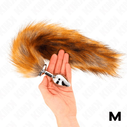 KINK - ANAL PLUG SIZE M 8 X 3.5 CM WITH SYNTHETIC TAIL 40 CM BROWN - Kink&Play