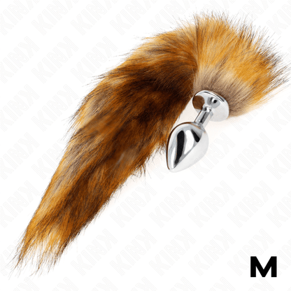 KINK - ANAL PLUG SIZE M 8 X 3.5 CM WITH SYNTHETIC TAIL 40 CM BROWN - Kink&Play