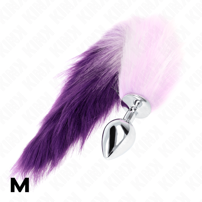 KINK - ANAL PLUG SIZE M 8 X 3.5 CM WITH SYNTHETIC TAIL 40 CM PURPLE - Kink&Play