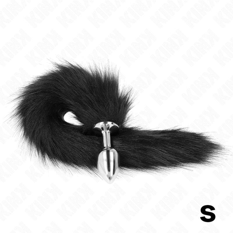 KINK - ANAL PLUG SIZE S 7 X 3 CM WITH SYNTHETIC TAIL 40 CM BLACK - Kink&Play