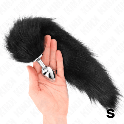 KINK - ANAL PLUG SIZE S 7 X 3 CM WITH SYNTHETIC TAIL 40 CM BLACK - Kink&Play