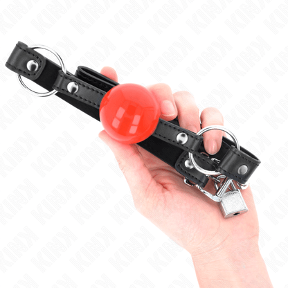 KINK - BALL 4 CM GAG WITH LOCK RED BALL BLACK STRAP 60 x 2 CM - Kink&Play