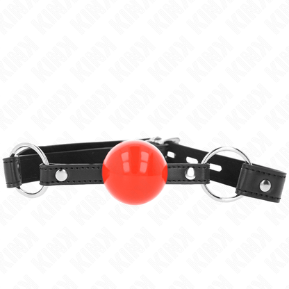 KINK - BALL 4 CM GAG WITH LOCK RED BALL BLACK STRAP 60 x 2 CM - Kink&Play