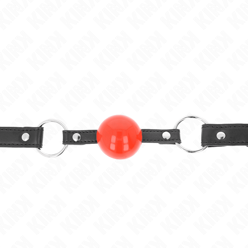 KINK - BALL 4 CM GAG WITH LOCK RED BALL BLACK STRAP 60 x 2 CM - Kink&Play