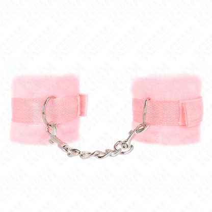 KINK - BEGINNER FUR HAND CUFFS PINK 30 X 7 CM - Kink&Play