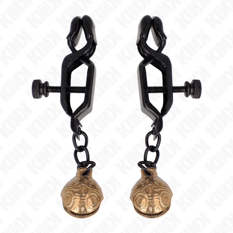 KINK - BELL JAW STYLE NIPPLE CLAMPS BLACK 7 CM - Kink&Play