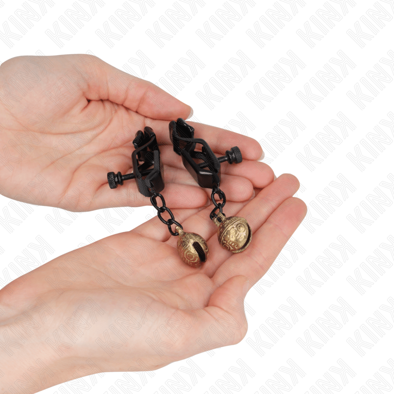 KINK - BELL JAW STYLE NIPPLE CLAMPS BLACK 7 CM - Kink&Play