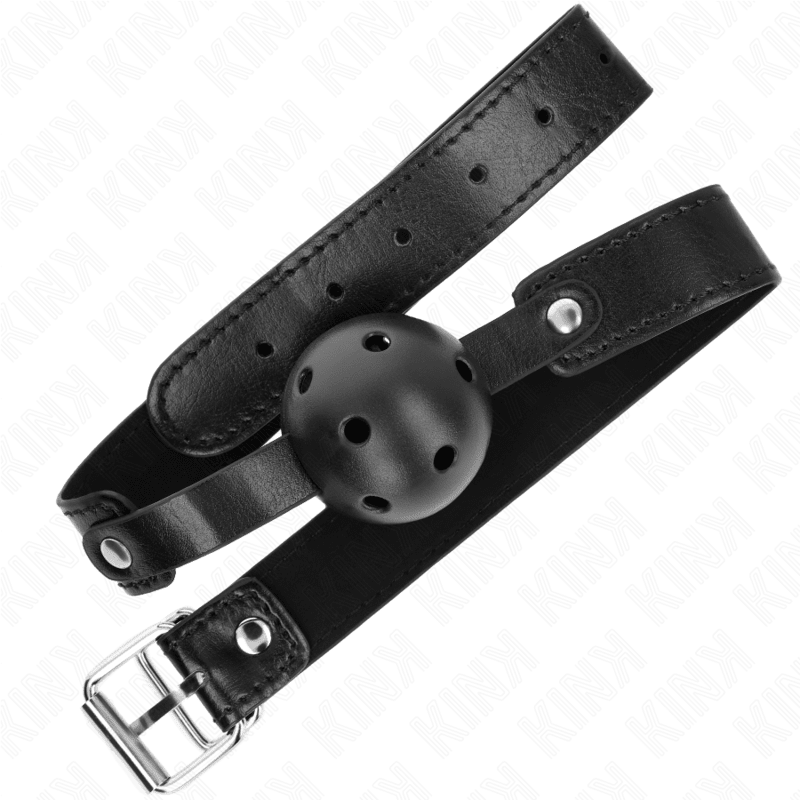 KINK - BLACK BREATHABLE BALL 4.5 CM GAG 65 x 2.5 CM - Kink&Play