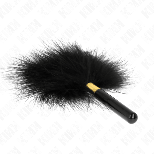 KINK - BLACK GOLD METAL TICKLE FEATHERS 18 CM - Kink&Play