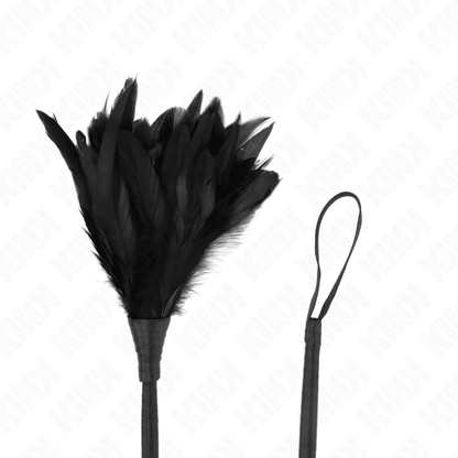 KINK - BLACK MAIDS HORN SHAPED TICKLE CHICKEN FEATHERS 36 CM - Kink&Play