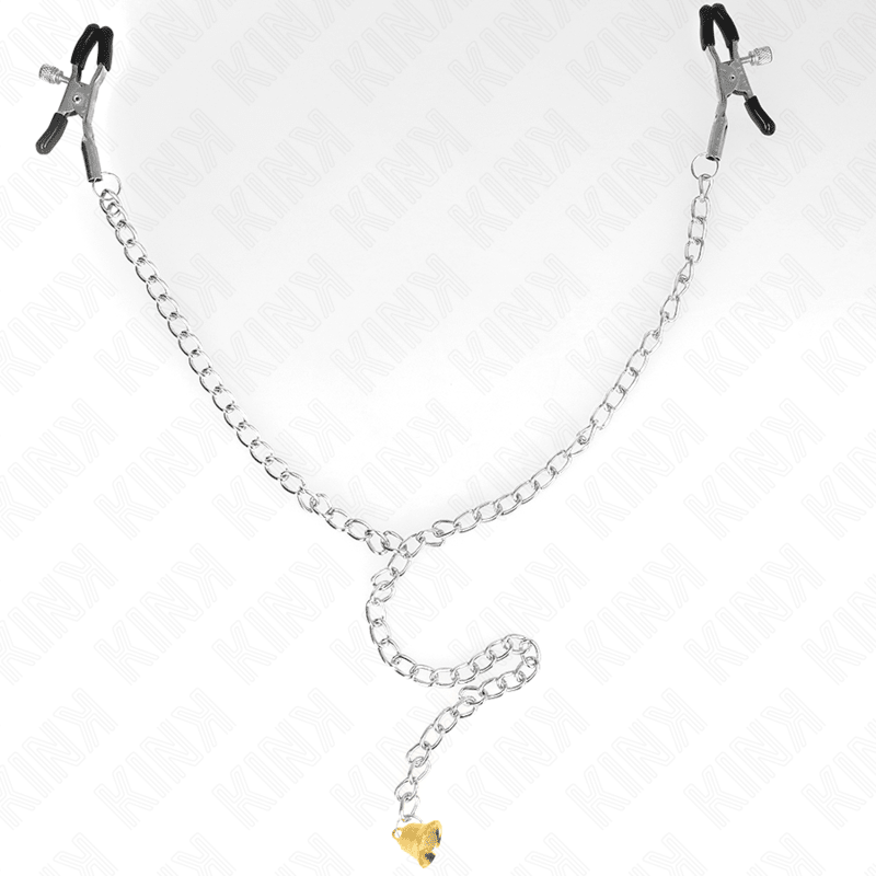 KINK - CHAIN NIPPLE CLAMPS WITH HORN PENDANT 30 CM - Kink&Play