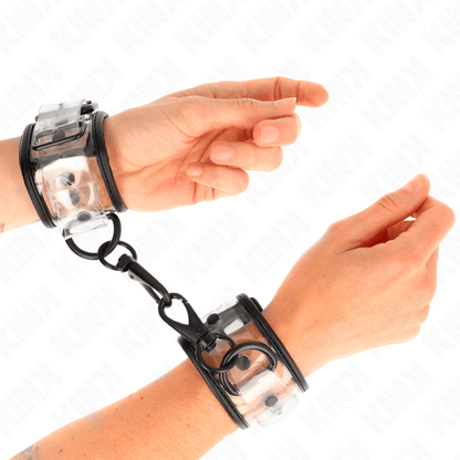KINK - CLEAR WRIST CUFFS ADJUSTABLE 18 - 30 CM X 5.5 CM - Kink&Play