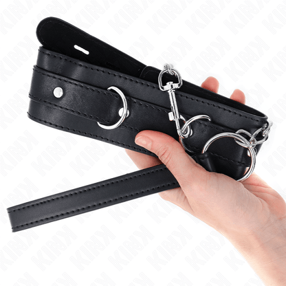KINK - COLLAR WITH BELT 65 CM WITH STRAP BLACK 54 X 4.5 CM - Kink&Play