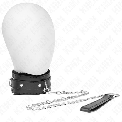 KINK - COLLAR WITH LEASH 65 CM WITH RESTRICTIONS BLACK 36 - 42 CM X 5.5 CM - Kink&Play