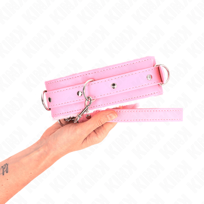 KINK - COLLAR WITH LEASH 65 CM WITH RESTRICTIONS PINK 36 - 42 CM X 5.5 CM - Kink&Play