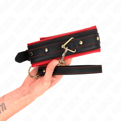 KINK - COLLAR WITH PLAIN FABRIC LEASH ADJUSTABLE 33 - 48 CM X 5.7 CM - Kink&Play