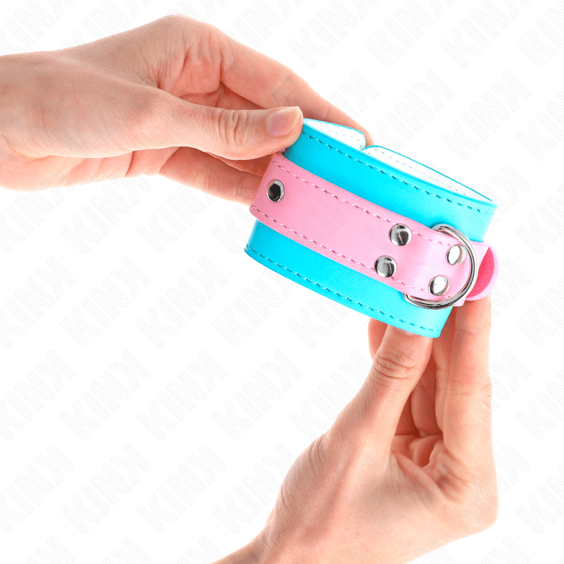 KINK - CUTE WRIST RESTRAINTS BLUE / PINK ADJUSTABLE 16 - 28 CM X 5 CM - Kink&Play