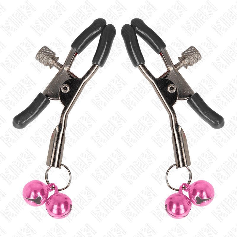 KINK - DOUBLE BELL NIPPLE CLAMP PINK 6 CM - Kink&Play