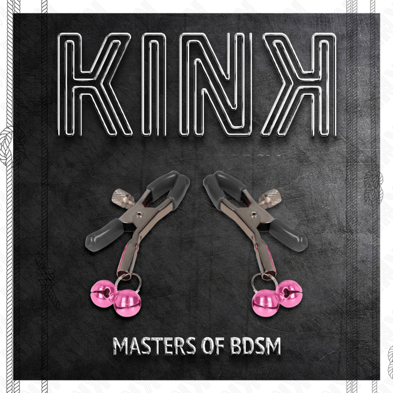 KINK - DOUBLE BELL NIPPLE CLAMP PINK 6 CM - Kink&Play