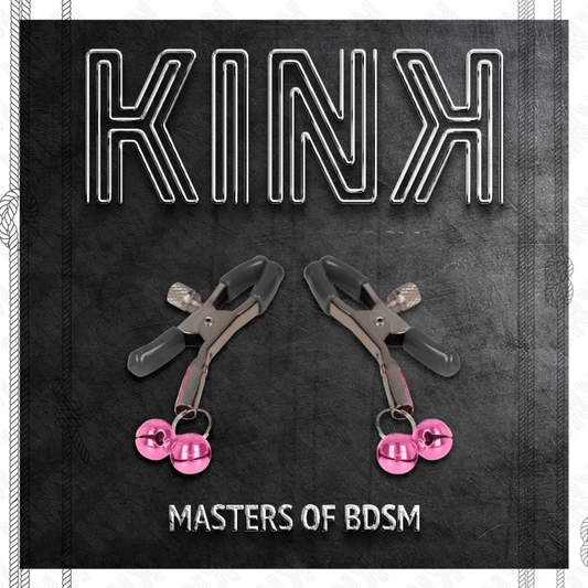 KINK - DOUBLE BELL NIPPLE CLAMP PINK 6 CM - Kink&Play
