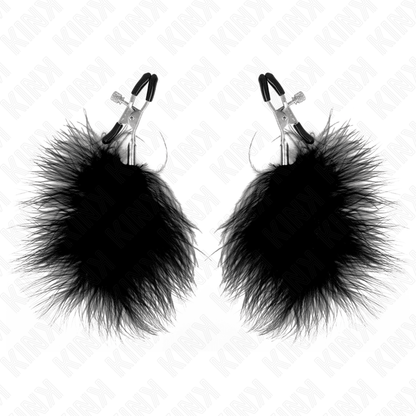 KINK - FEATHER NIPPLE CLAMP BLACK 7 CM - Kink&Play