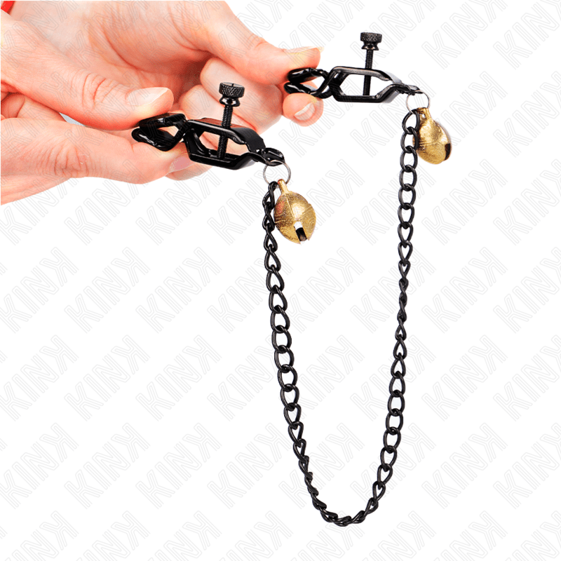 KINK - FLAT CHAIN NIPPLE CLAMPS AND BELL SILVER 30 CM - Kink&Play