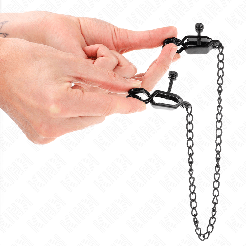 KINK - FLAT CHAIN NIPPLE CLAMPS BLACK 30 CM - Kink&Play