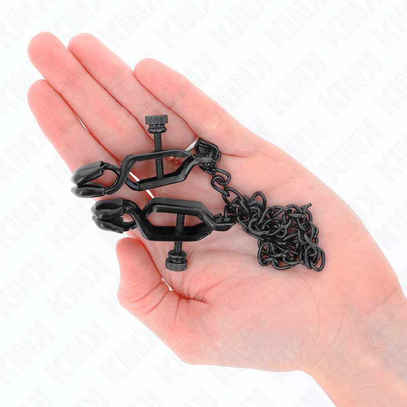 KINK - FLAT CHAIN NIPPLE CLAMPS BLACK 30 CM - Kink&Play